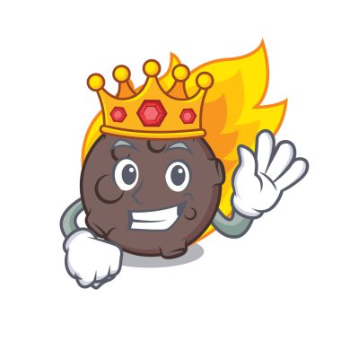 Kral göktaşı maskot karikatür tarzı vektör çizim