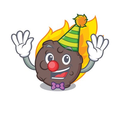 Palyaço göktaşı maskot karikatür tarzı vektör çizim