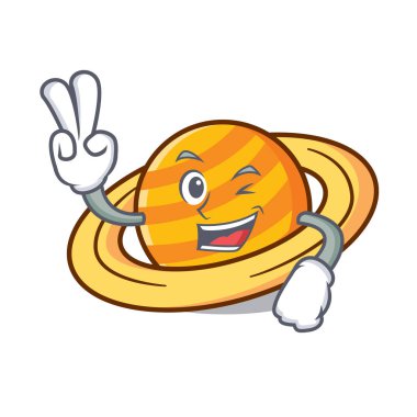 İki gezegen mikroblog karakter karikatür vektör çizim parmak