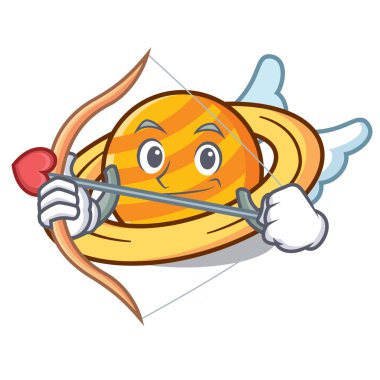 Aşk tanrısı gezegen mikroblog karakter karikatür vektör çizim