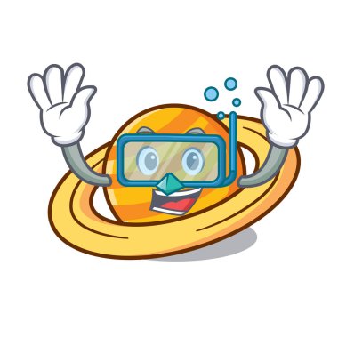 Dalış gezegen mikroblog karakter karikatür vektör çizim