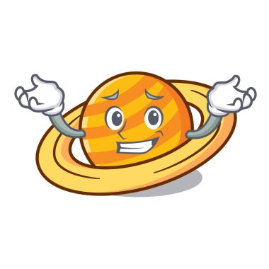 Sırıtan gezegen mikroblog karakter karikatür vektör çizim