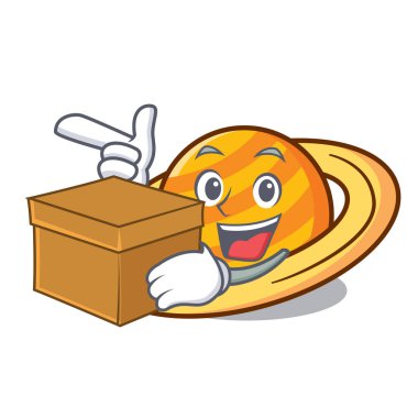 Kutusu gezegen mikroblog karakter karikatür vektör çizim ile