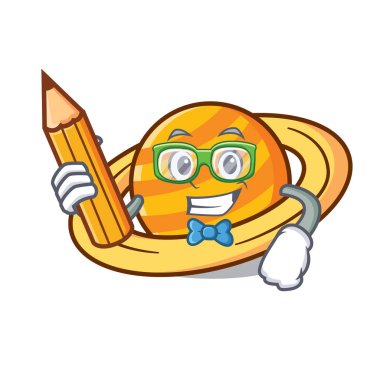 Öğrenci gezegen mikroblog karakter karikatür vektör çizim