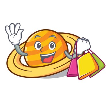 Alışveriş gezegen mikroblog karakter karikatür vektör çizim