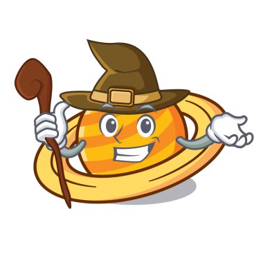 Cadı gezegen mikroblog maskot karikatür vektör çizim