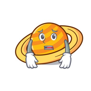 Korkarım gezegen mikroblog maskot karikatür vektör çizim