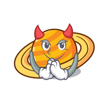 Şeytan gezegen mikroblog maskot karikatür vektör çizim