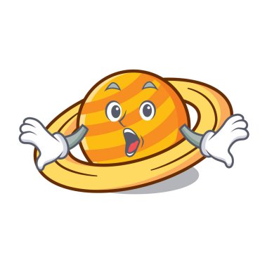 Sürpriz gezegen mikroblog maskot karikatür vektör çizim