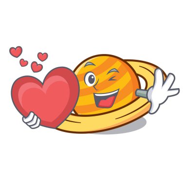 Kalp gezegen mikroblog maskot karikatür vektör çizim ile