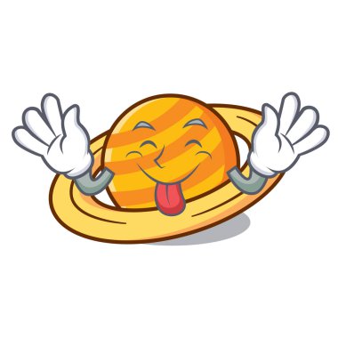 Gezegen mikroblog maskot karikatür vektör çizim dil