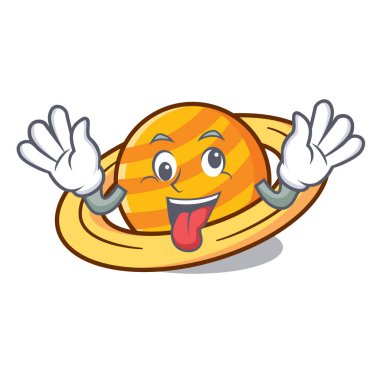 Deli gezegen mikroblog maskot karikatür vektör çizim