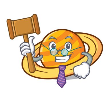 Gezegen mikroblog maskot karikatür vektör çizim yargıç