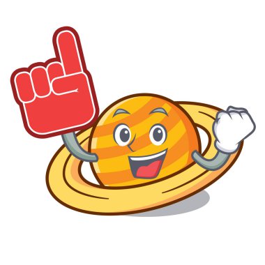 Köpük parmak gezegen mikroblog maskot karikatür vektör çizim