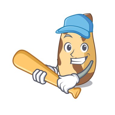 İskambil beyzbol Brezilya cevizi karakter karikatür vektör çizim