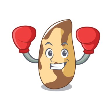 Brezilya cevizi karakter karikatür vektör çizim boks