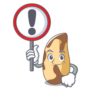 İşareti Brezilya cevizi karakter karikatür vektör çizim ile