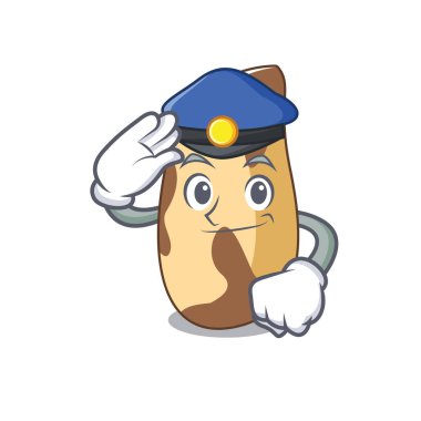 Polis Brezilya cevizi karakter karikatür vektör çizim