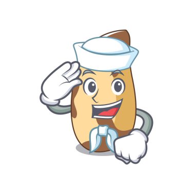 Denizci Brezilya cevizi karakter karikatür vektör çizim