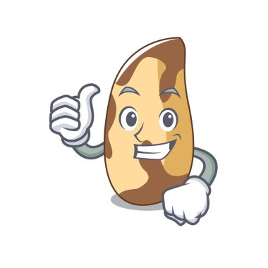 Brezilya cevizi karakter karikatür vektör çizim Yaşasın