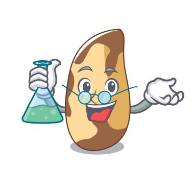 Profesör Brezilya cevizi karakter karikatür vektör çizim