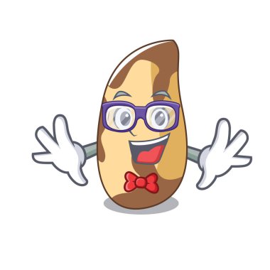 Geek Brezilya cevizi karakter karikatür vektör çizim