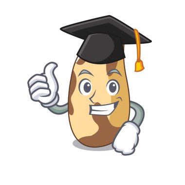 Mezuniyet Brezilya cevizi karakter karikatür vektör çizim