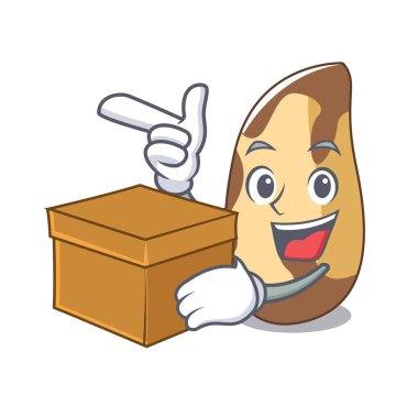 Kutusu Brezilya cevizi karakter karikatür vektör çizim ile