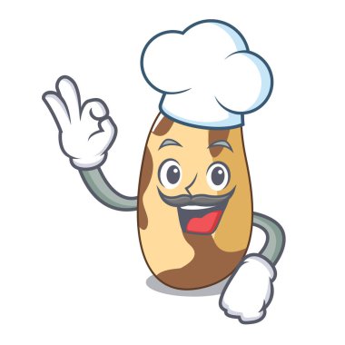 Şef Brezilya cevizi karakter karikatür vektör çizim