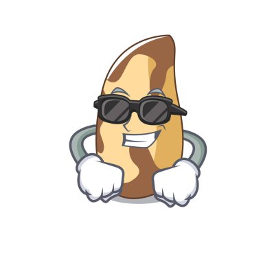 Süper cool Brezilya cevizi karakter karikatür vektör çizim
