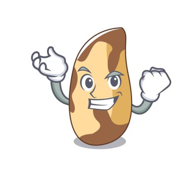 Başarılı Brezilya cevizi karakter karikatür vektör çizim