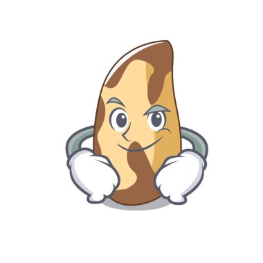 Smirking Brezilya cevizi karakter karikatür vektör çizim