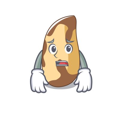 Yazık ki Brezilya cevizi maskot karikatür vektör çizim