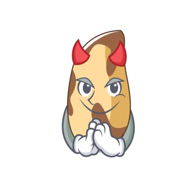 Şeytan Brezilya cevizi maskot karikatür vektör çizim