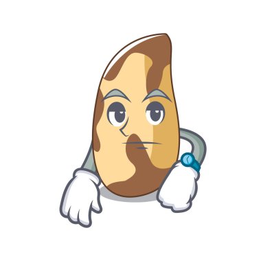 Brezilya cevizi maskot karikatür vektör çizim bekliyor