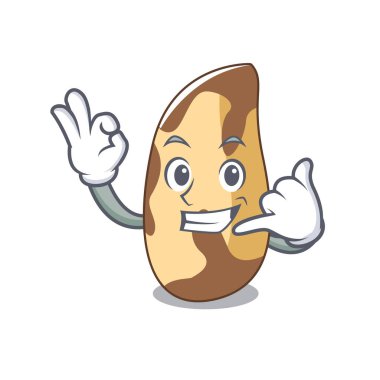 Brezilya cevizi maskot karikatür vektör çizim ara beni