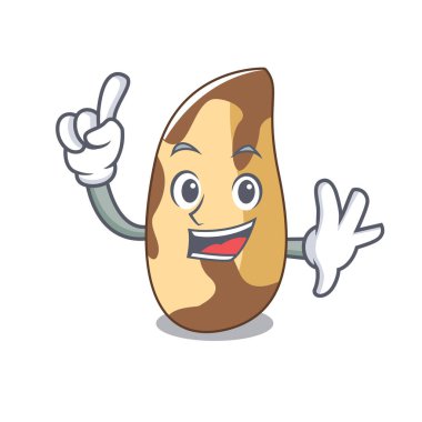 Parmak Brezilya cevizi maskot karikatür vektör çizim