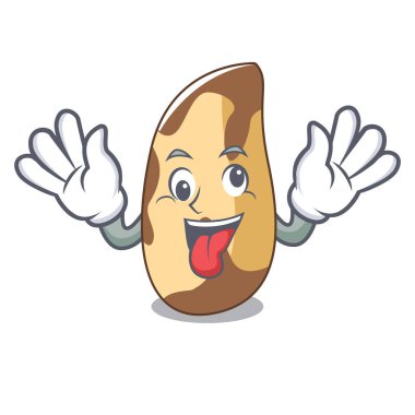 Deli Brezilya cevizi maskot karikatür vektör çizim