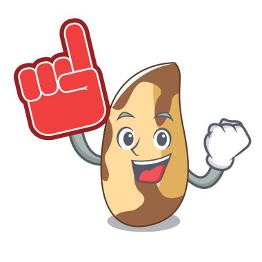 Köpük parmak Brezilya cevizi maskot karikatür vektör çizim