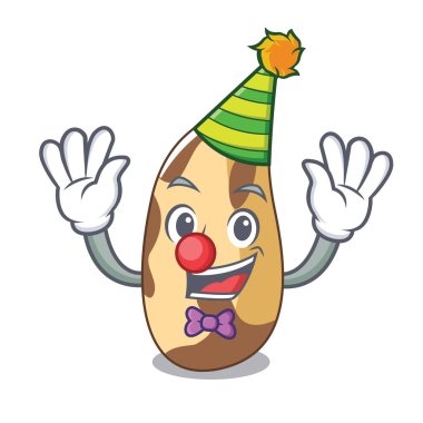 Palyaço Brezilya cevizi maskot karikatür vektör çizim