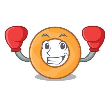 Boks soğan halkası karakter karikatür vektör çizim