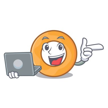 Dizüstü soğan halkası karakter karikatür vektör çizim ile