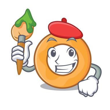Sanatçı soğan halkası karakter karikatür vektör çizim