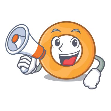 Megafon soğan halkası karakter karikatür vektör çizim ile