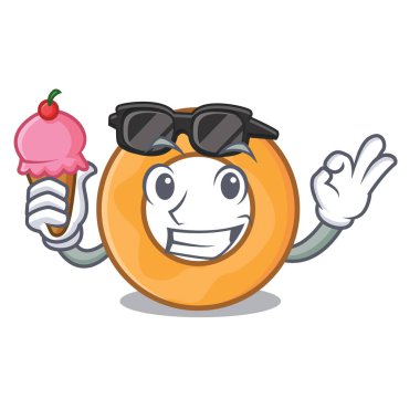 Dondurma soğan halkası karakter karikatür vektör çizim ile