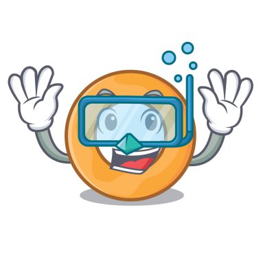 Dalış soğan halkası karakter karikatür vektör çizim