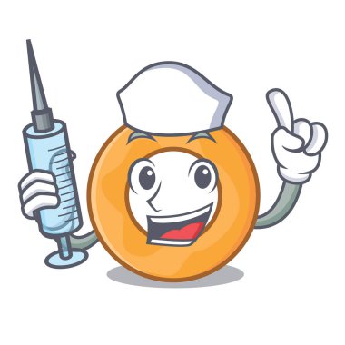 Hemşire soğan halkası karakter karikatür vektör çizim