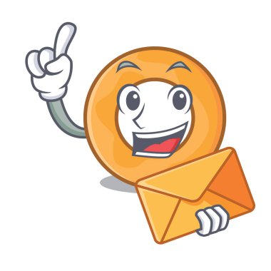 Zarf soğan halkası karakter karikatür vektör çizim ile