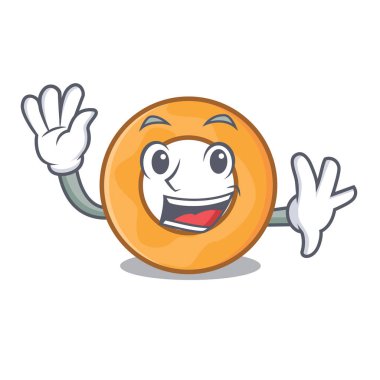 Soğan halkası karakter karikatür vektör çizim sallayarak