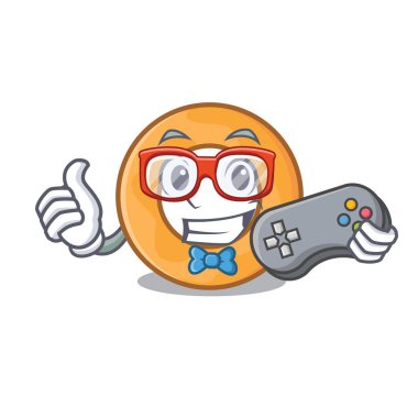 Oyun soğan halkası maskot karikatür vektör çizim
